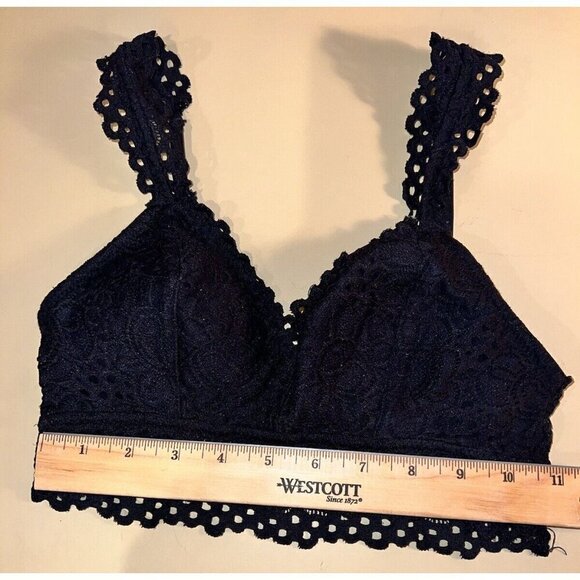 Live Love Dream Aeropostale Bra Women XS Black Lace Bralette Wireless Padded - Picture 8 of 16